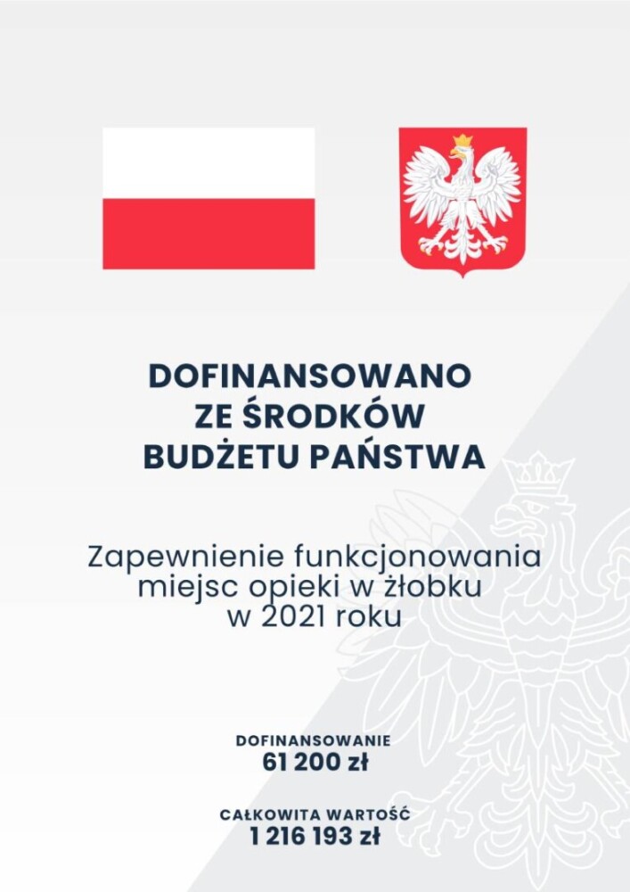 Dofinansowanie Miejskiego Żłobka Radosny Zakątek ze środków budżetu państwa