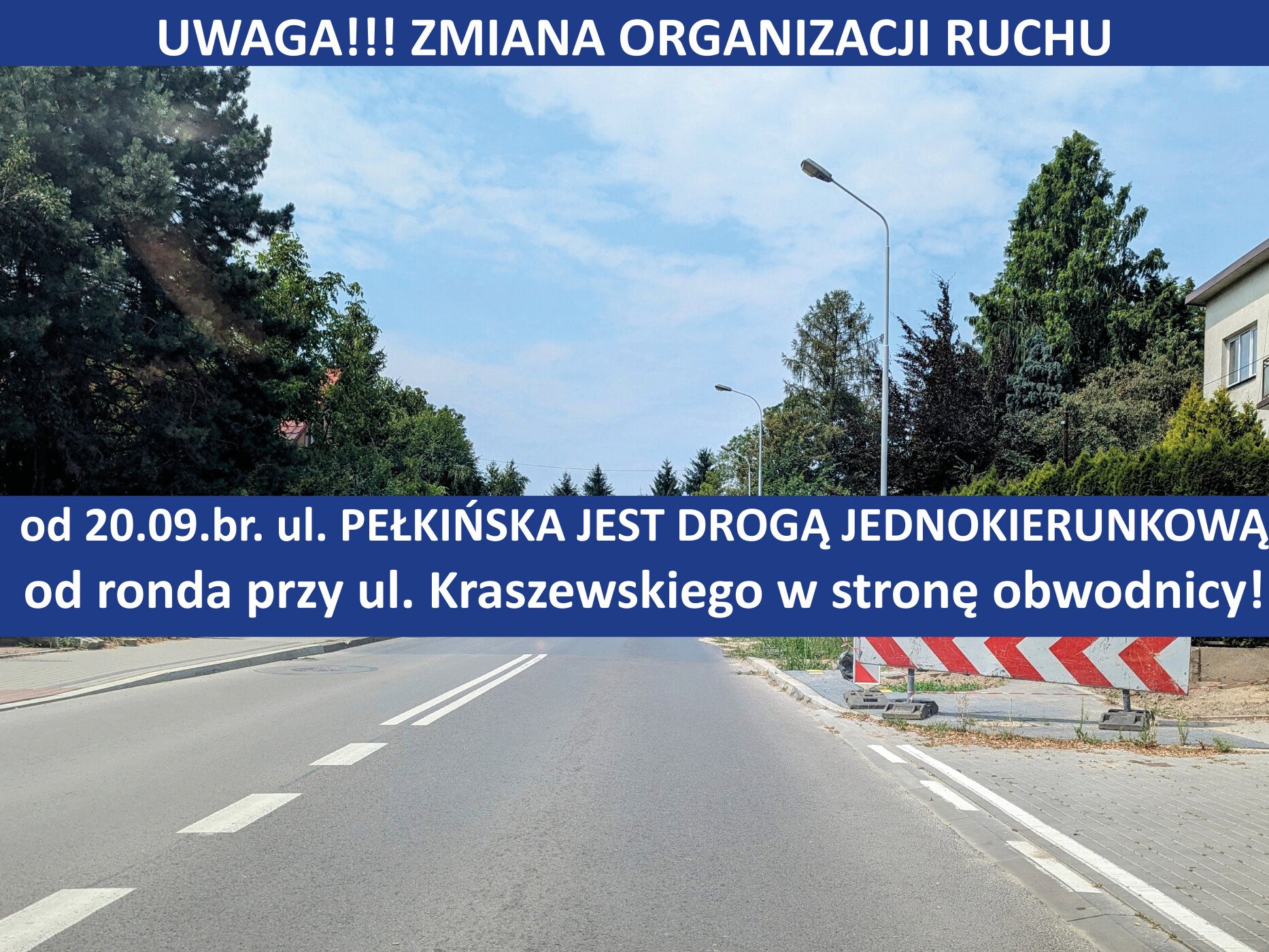 Zmiana organizacji ruchu ul. Pełkińskiej